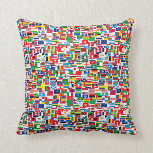 INTERNATIONAL FLAG PATTERN THROW PILLOW