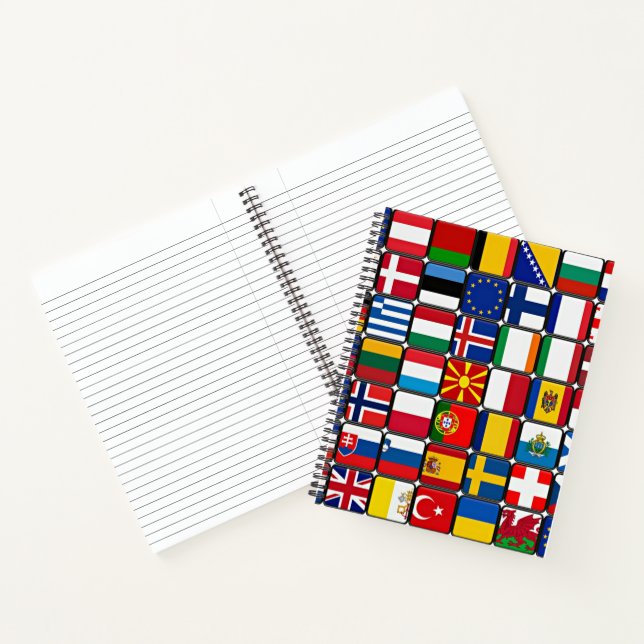 International flags collage, world flags notebook (Inside)