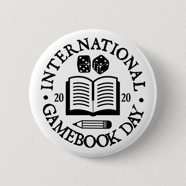 International Gamebook Day Badge 2 Inch Round Button (Front)