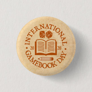 International Gamebook Day Parchment Badge 1 Inch Round Button