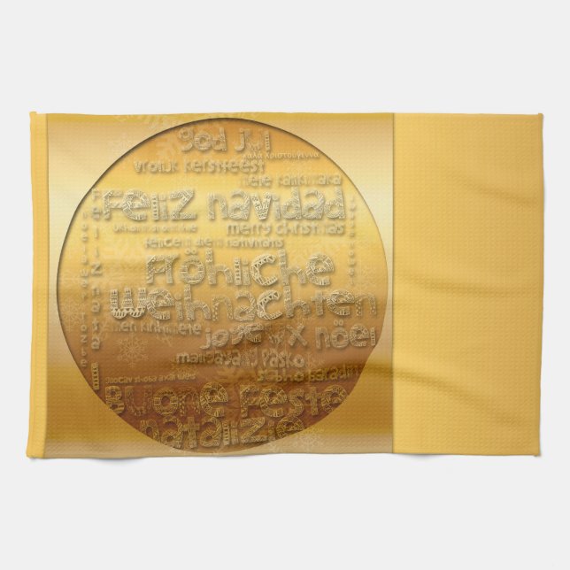 International Greeting Weihnachten Navidad K Towel (Horizontal)
