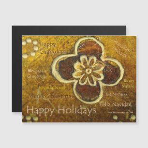 International Happy Holidays Thin Magnetic Card