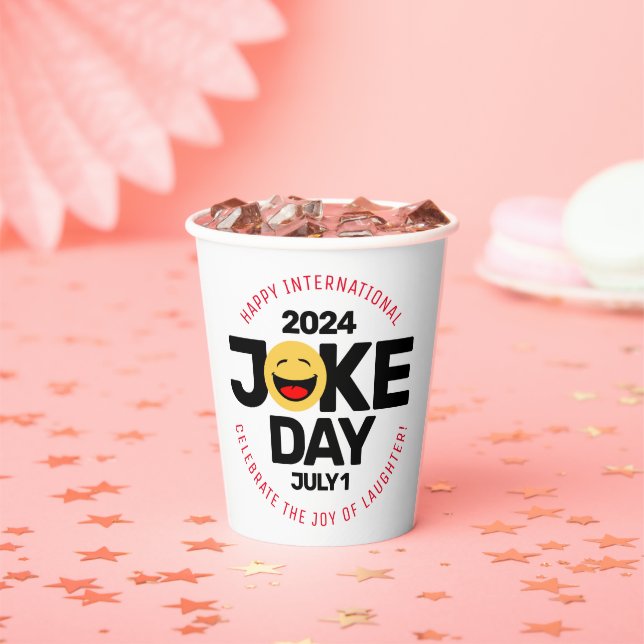 International Joke Day Laughing Face Paper Cups (Insitu)