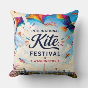 International Kite Festival Washington Throw Pillow