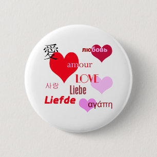 International Love 2 Inch Round Button