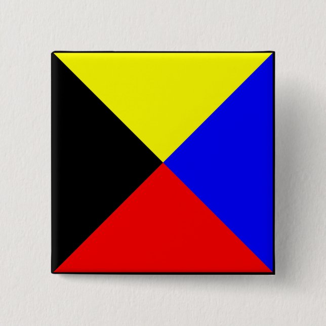 International maritime signal flag letter nautical 2 inch square button (Front)