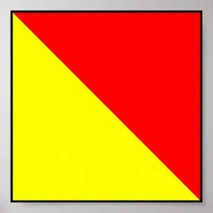International maritime signal flag letter nautical poster