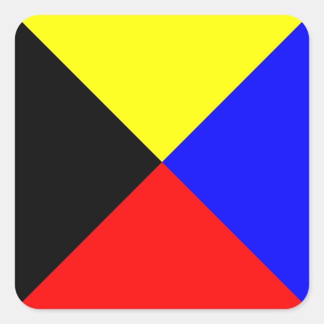 International maritime signal flag letter nautical square sticker (Front)