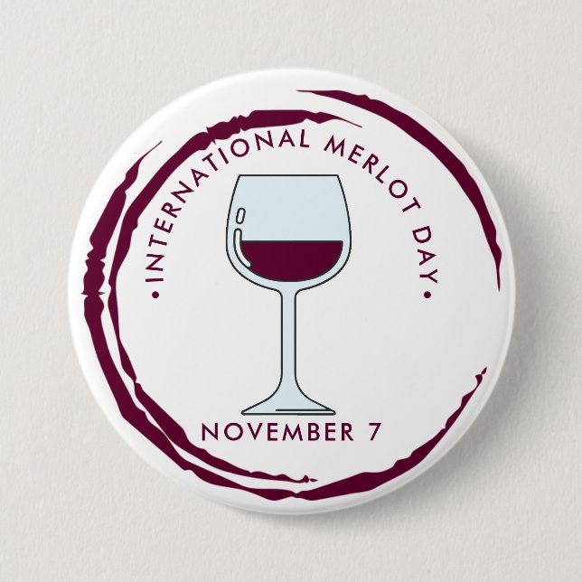 International Merlot Day 3 Inch Round Button (Front)