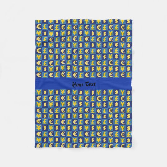 International money currencies signs pattern fleece blanket