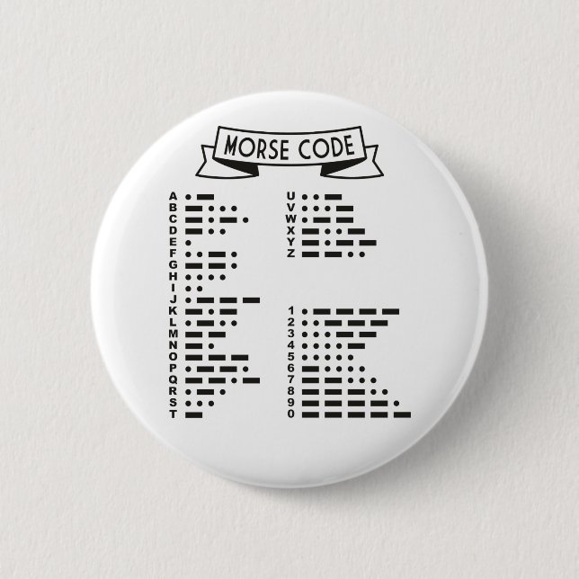 International Morse Code  2 Inch Round Button (Front)
