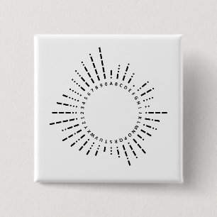 International Morse Code Alphabet 2 Inch Square Button