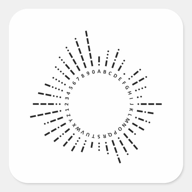 International Morse Code Chart Square Sticker (Front)