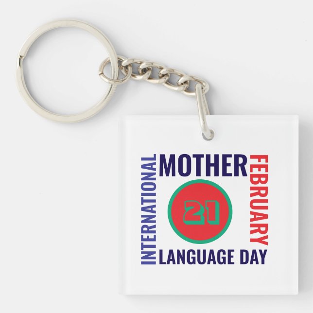 International Mother Language Day Keychain (Front)