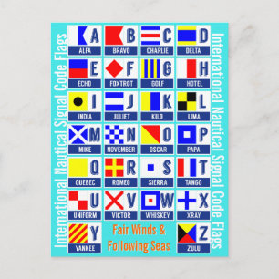 International Nautical Signal Code Flags Postcard