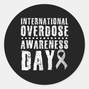 International Overdose Awareness Day I Wear Purple Classic Round Sticker