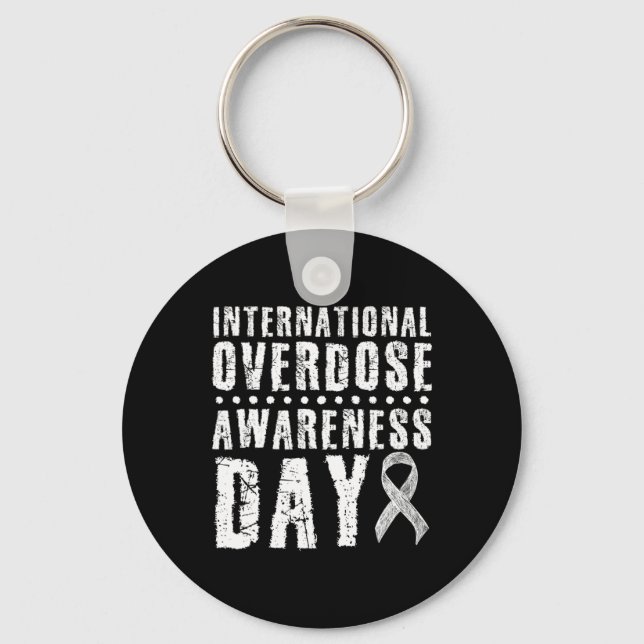International Overdose Awareness Day I Wear Purple Keychain (Front)