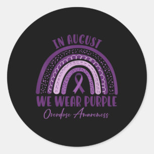 International Overdose Awareness Day Purple Boho R Classic Round Sticker