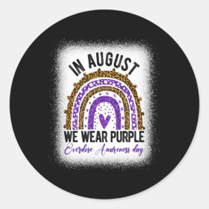 International Overdose Awareness Day Purple Rainbo Classic Round Sticker
