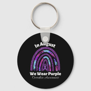 International Overdose Awareness Day Purple Rainbo Keychain
