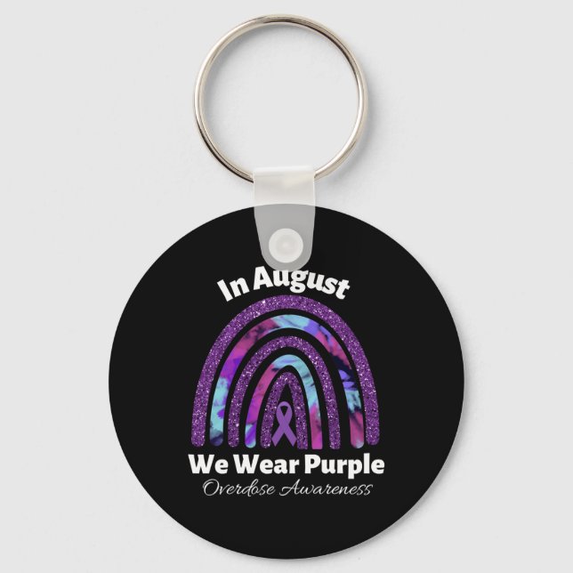 International Overdose Awareness Day Purple Rainbo Keychain (Front)