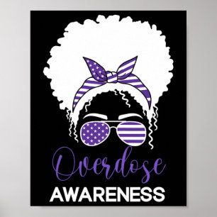 International Overdose Awareness Day Purple Ribbon Poster