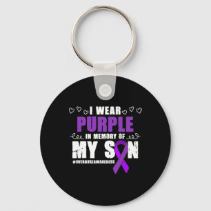 International Overdose Awareness Wear Purple Ribbo Keychain
