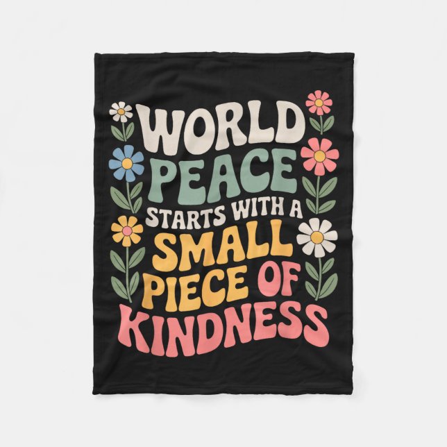 International Peace Day Insring World Kindness Day Fleece Blanket (Front)