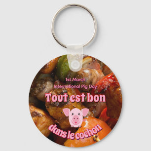 International Pig Day Keychain