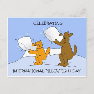 International Pillow Fight Day April 2nd Postcard
