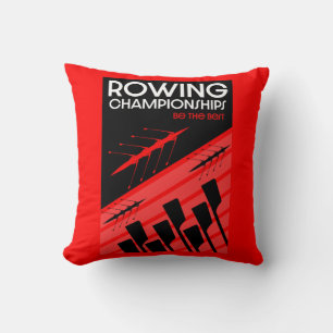 International rowing throw pillow