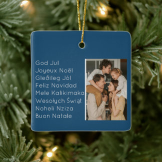 International Seasons Greetings Ceramic Ornament