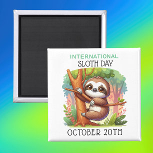International Sloth Day October 20th Magnet