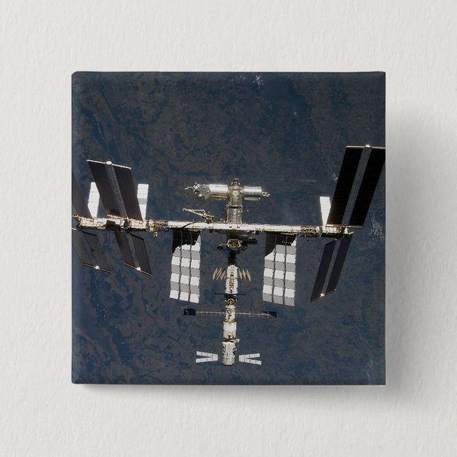 International Space Station 13 2 Inch Square Button (Front)