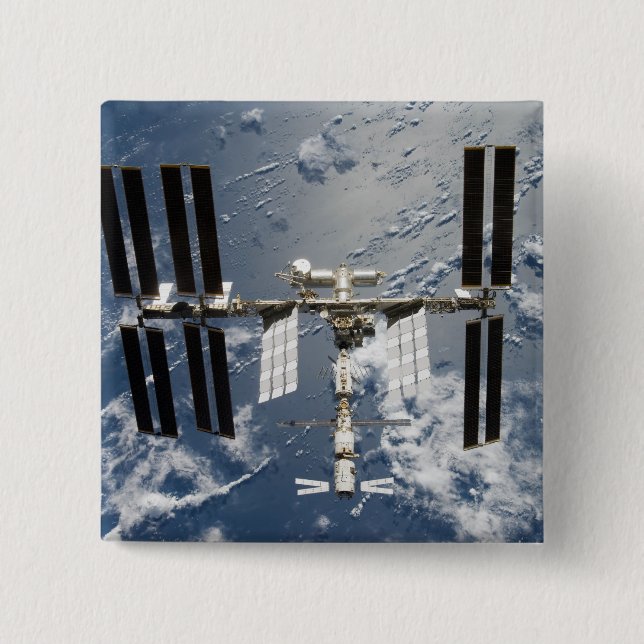 International Space Station 14 2 Inch Square Button (Front)
