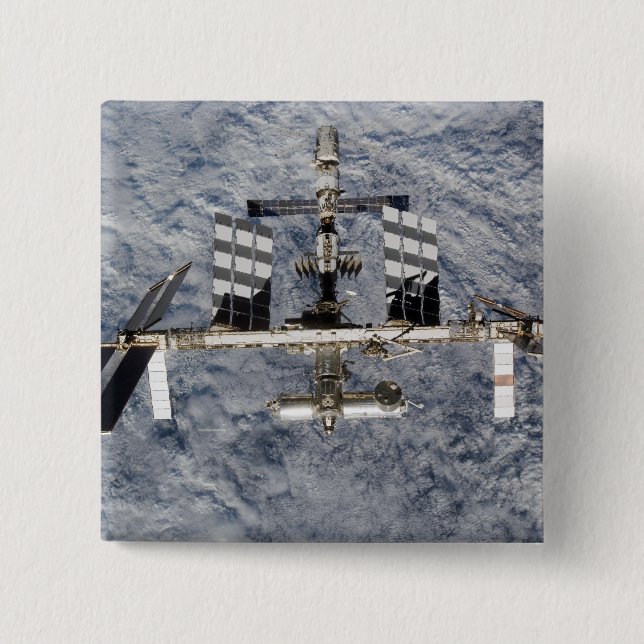 International Space Station 6 2 Inch Square Button (Front)