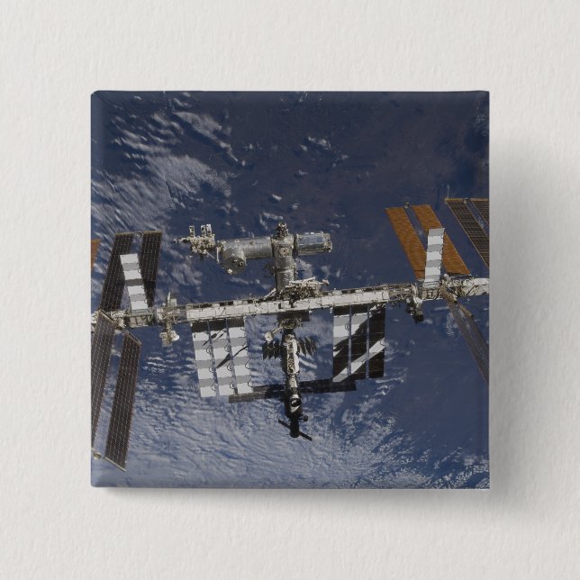 International Space Station in orbit 2 Inch Square Button (Front)