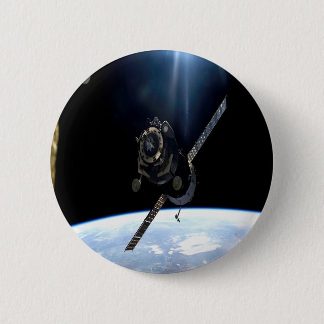 international space station iss nasa aerospace 2 inch round button (Front)