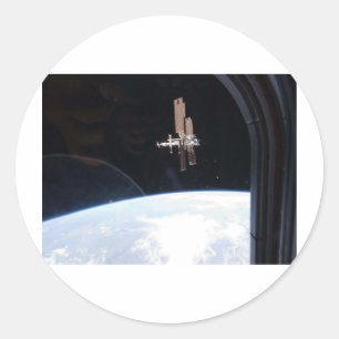 International Space Station -- Seen from Atlantis Classic Round Sticker