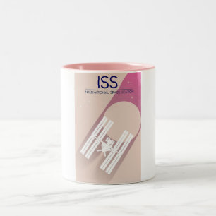 International Space Station space art. Two-Tone Coffee Mug