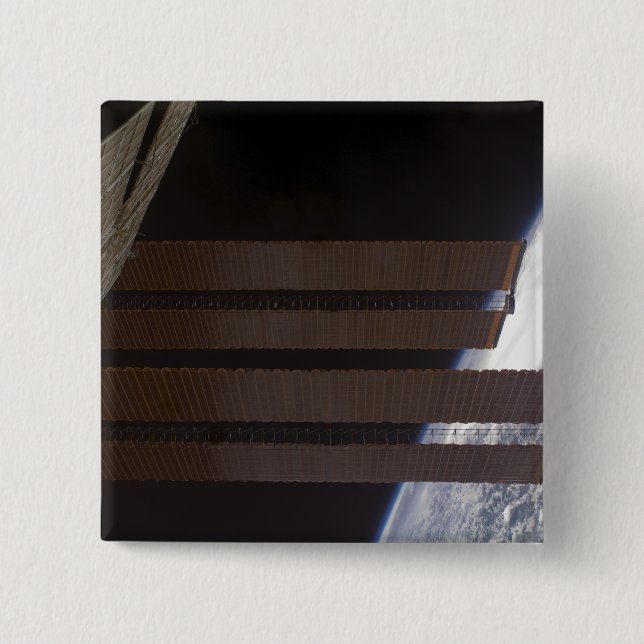 International Space Station's solar array panel 2 Inch Square Button (Front)
