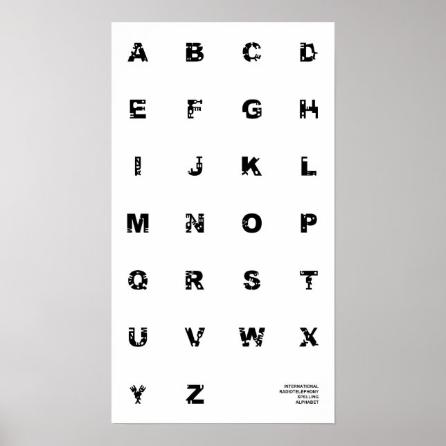 International Spelling Alphabet Poster (Front)