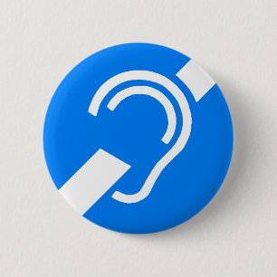 International Symbol for Deaf 2 Inch Round Button