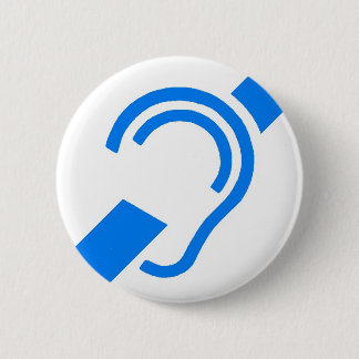 International Symbol for the Deaf 2 Inch Round Button
