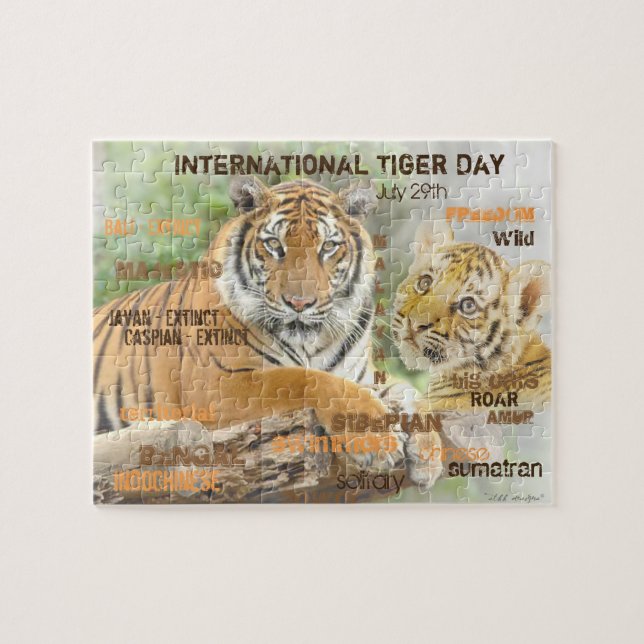 International Tiger Day, July 29, Typography Art Jigsaw Puzzle (Horizontal)