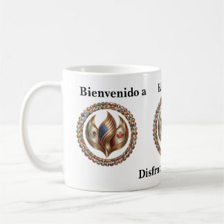 International Unity Flame with World Flags Emblem Coffee Mug