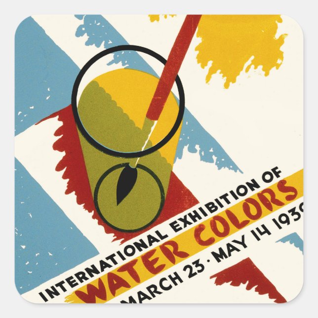International Water Colour Exhibition Square Sticker (Front)