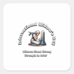 International Widow's Day. Strength in Grief. Square Sticker