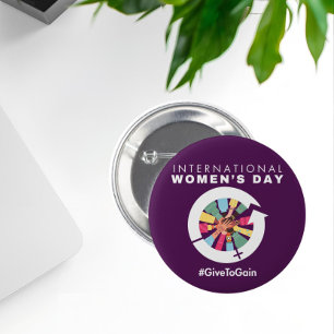 International Women’s Day 2026 Give To Gain 2 Inch Round Button