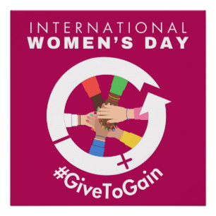 International Women’s Day 2026 Give To Gain Poster